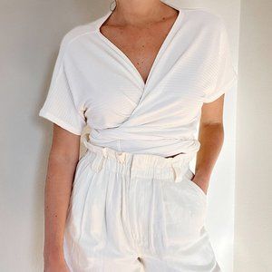 Hackwith Design House Everything Short-Sleeve Top in Ivory